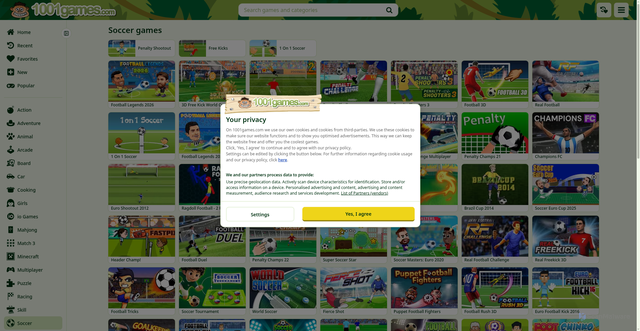 Security scan screenshot of https://www.1001games.com/soccer