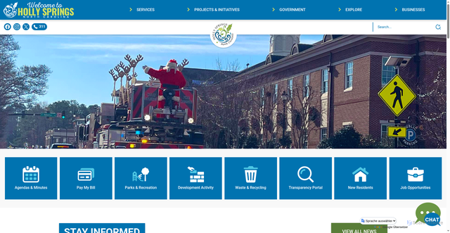 Security scan screenshot of https://hollyspringsnc.gov/