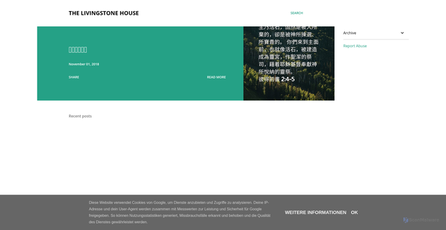 Security scan screenshot of http://blog.livingstone.house/