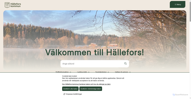 Security scan screenshot of https://www.hellefors.se/