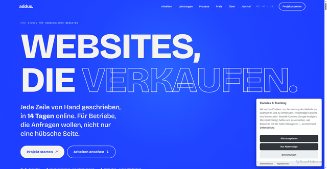 Security scan screenshot of https://addus-web.de