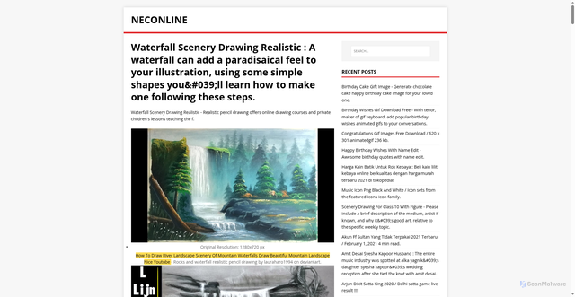 Security scan screenshot of https://enilcones.pages.dev/posts/waterfall-scenery-drawing-realistic/