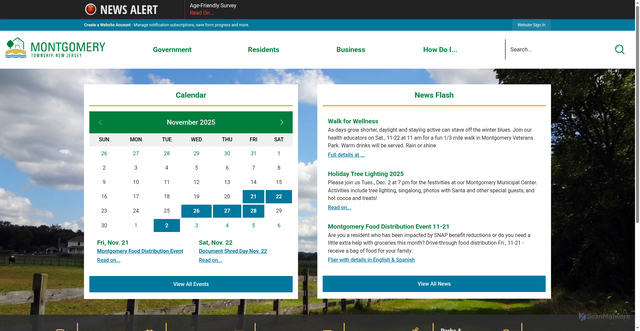 Security scan screenshot of https://www.montgomerynj.gov/