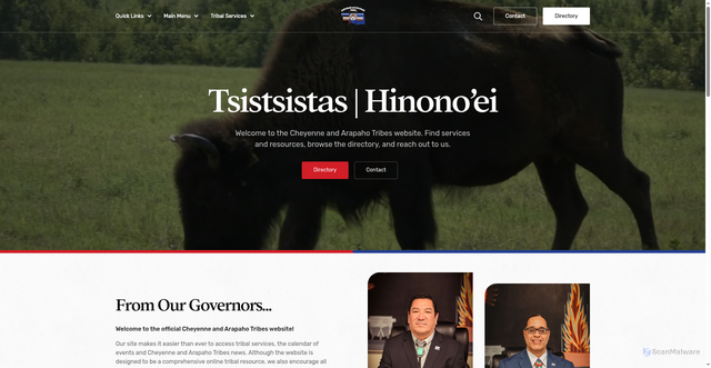 Security scan screenshot of https://www.cheyenneandarapaho-nsn.gov/