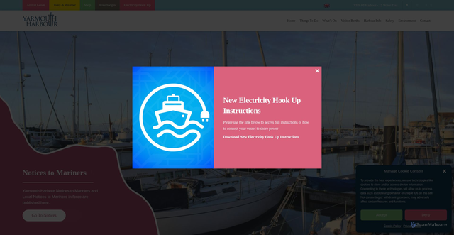 Security scan screenshot of https://www.yarmouth-harbour.co.uk/