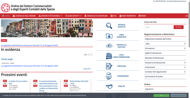 Security scan screenshot of https://www.odceclaspezia.it/