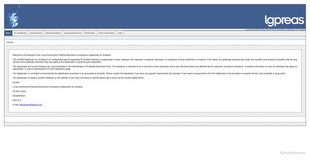 Security scan screenshot of http://www.lgpreas.org