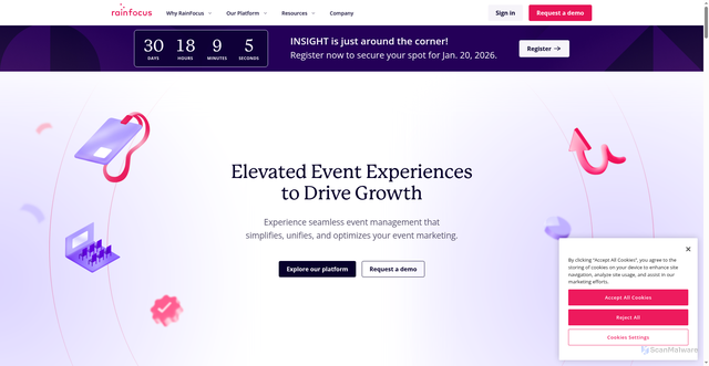 Security scan screenshot of https://static.rainfocus.com