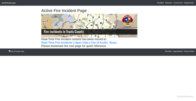 Security scan screenshot of https://services.austintexas.gov/fact/default.cfm