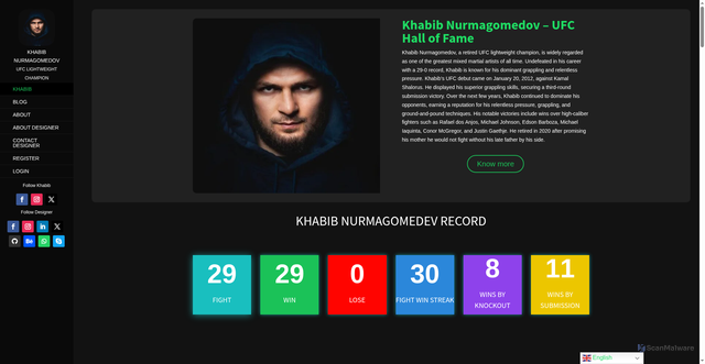 Security scan screenshot of https://thekhabib.com/
