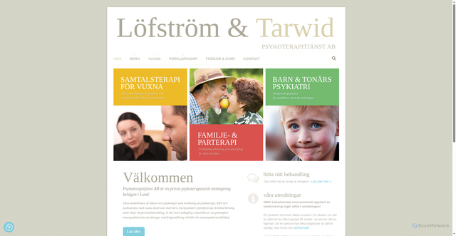 Security scan screenshot of https://psykoterapitjanst.se