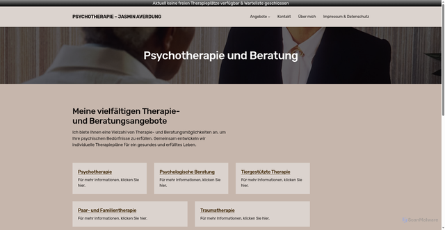 Security scan screenshot of https://psychotherapie-averdung.de/