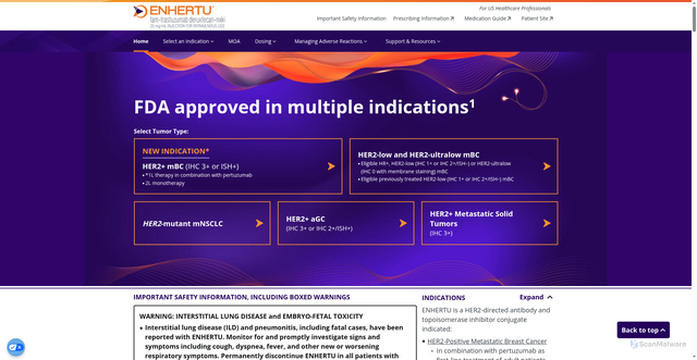 Security scan screenshot of https://enhertuhcp.com