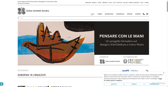 Security scan screenshot of https://www.ordinearchitettisondrio.it/