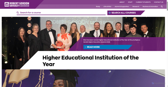Security scan screenshot of http://www.rgu.ac.uk