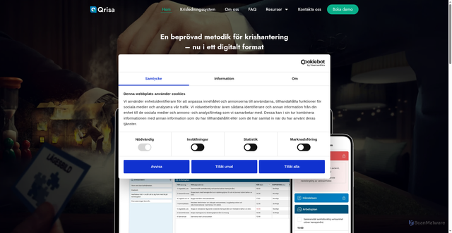 Security scan screenshot of https://qrisa.se