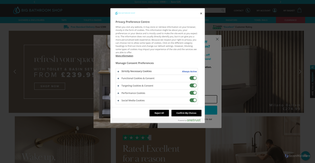 Security scan screenshot of https://bigbathroomshop.co.uk