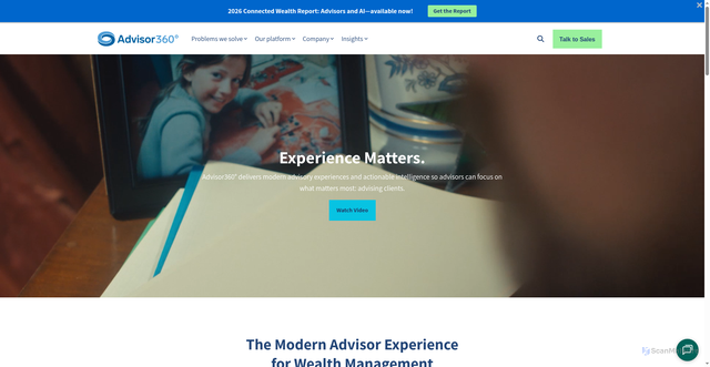 Security scan screenshot of https://advisor360.com