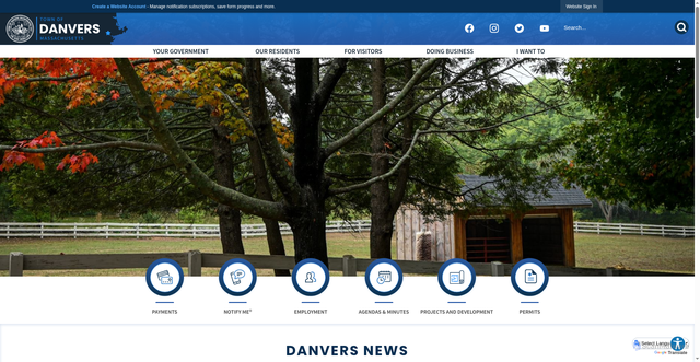 Security scan screenshot of https://www.danversma.gov/