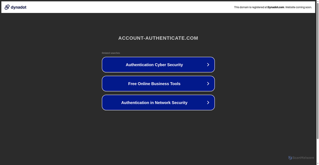 Security scan screenshot of http://account-authenticate.com/