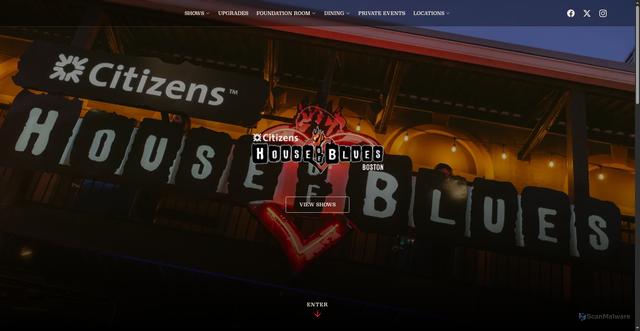 Security scan screenshot of https://boston.houseofblues.com/