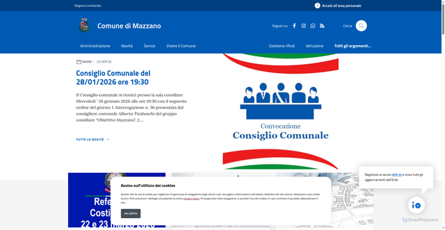 Security scan screenshot of https://www.comune.mazzano.bs.it/