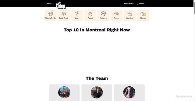 Security scan screenshot of https://www.mtlblog.com