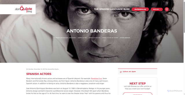 Security scan screenshot of https://www.donquijote.org/blog/antonio-banderas/