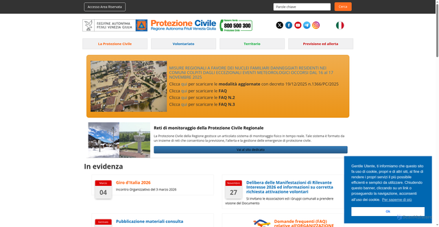 Security scan screenshot of https://www.protezionecivile.fvg.it/it