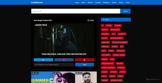 Security scan screenshot of https://bulkgrub.com/new-single-fashion-gif/