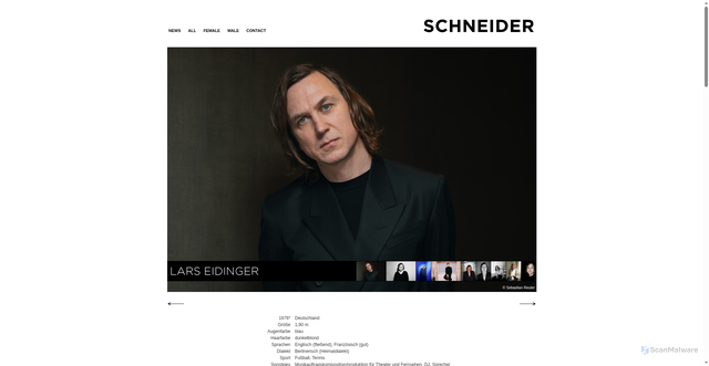 Security scan screenshot of https://www.agentur-schneider-berlin.de/lars-eidinger