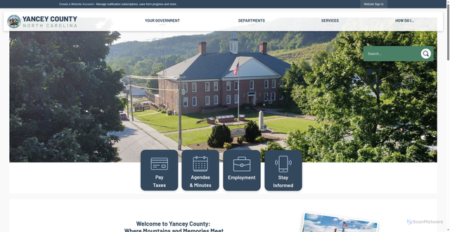 Security scan screenshot of https://yanceycountync.gov/