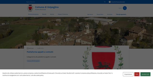 Security scan screenshot of https://comune.volpeglino.al.it/