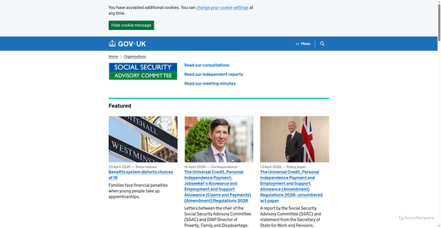 Security scan screenshot of http://www.ssac.org.uk