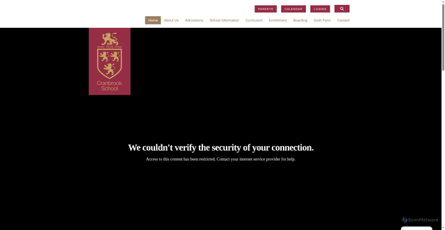 Security scan screenshot of https://www.cranbrookschool.co.uk/