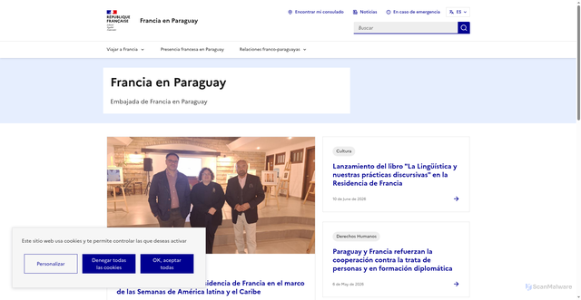 Security scan screenshot of https://py.diplomatie.gouv.fr/es