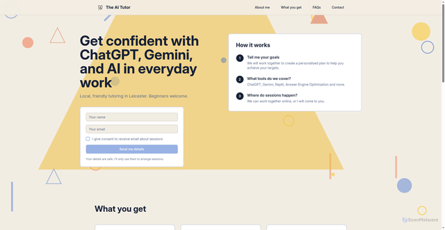 Security scan screenshot of https://aitutorleicester.com/