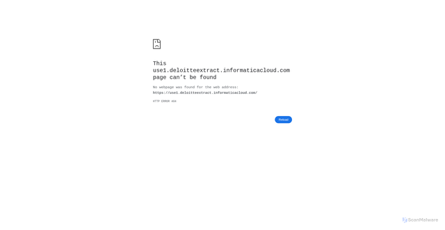 Security scan screenshot of https://use1.deloitteextract.informaticacloud.com