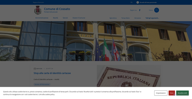 Security scan screenshot of https://www.comune.cossato.bi.it