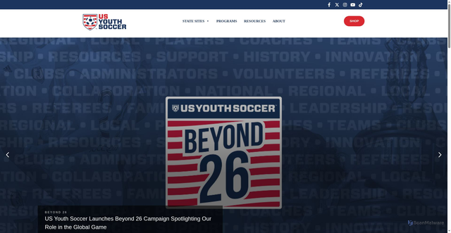 Security scan screenshot of https://www.usyouthsoccer.org/