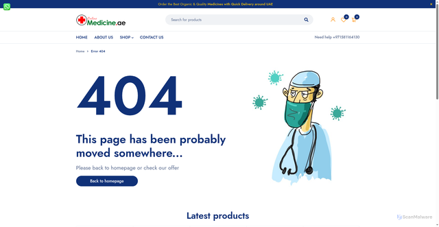 Security scan screenshot of https://onlinemedicine.ae/product/biomanix-penis-capsules/