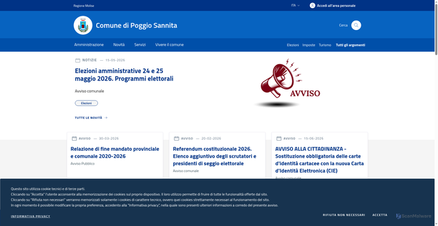 Security scan screenshot of https://www.comune.poggiosannita.is.it