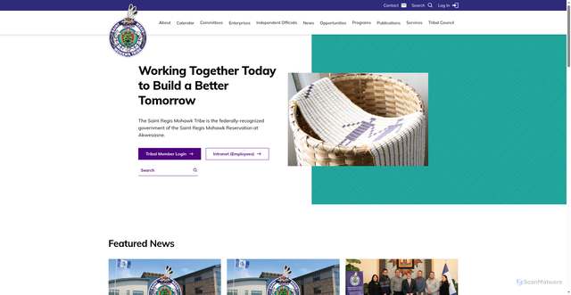 Security scan screenshot of https://www.srmt-nsn.gov/