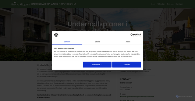 Security scan screenshot of https://xn--underhllsplanerstockholm-lcc.se
