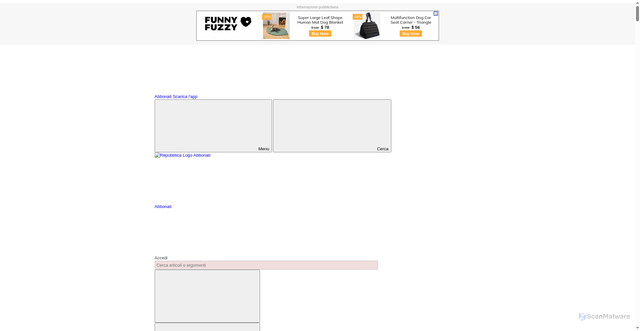 Security scan screenshot of https://ilmestoloelapenna-d.blogautore.repubblica.it