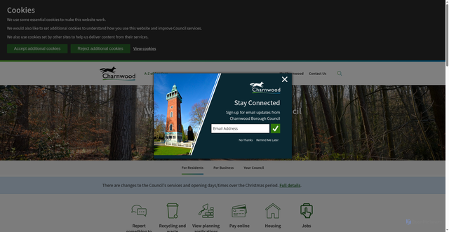 Security scan screenshot of https://www.charnwood.gov.uk/
