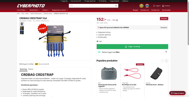 Security scan screenshot of https://www.cyberphoto.se/foto-video/vaskor/tillbehor-vaska/crdbag-crdstrap-12st