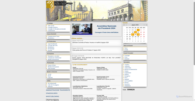Security scan screenshot of https://www.geometripesaro.it