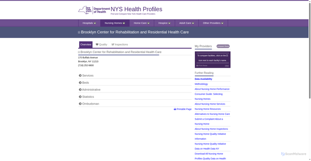 Security scan screenshot of https://profiles.health.ny.gov/hospital/view/150702
