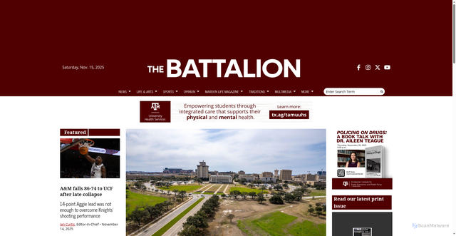 Security scan screenshot of https://thebatt.com/